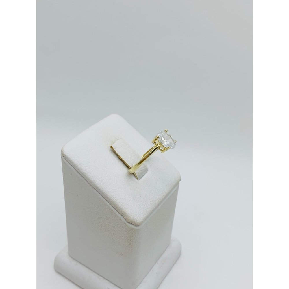 10k Solid Gold Ring Solitaire Engagement Oval Sha… - image 4